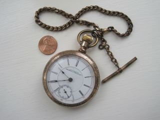 Antique American Waltham Pocket Watch & Chain