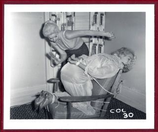 50s Vintage Nude Negative Photo Irving Klaw Tied Up Kinbaku Perky Pinup Spanking 2