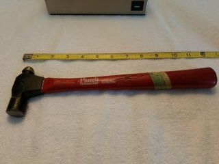 Vintage Plumb 8 Oz Ball Peen Hammer Red Wooden Handle Made In Usa