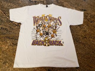 Vintage Los Angeles Lakers 87 88 Back To Back World Champs T - Shirt - Size M