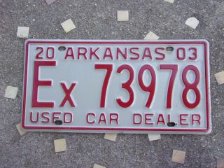 Vintage License Plate Sign Exp Arkansas Car Dealer Tag