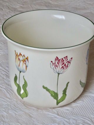 Tiffany & Co Authentic Ceramic Tiffany Tulips Cache Pot Planter Vase Vintage