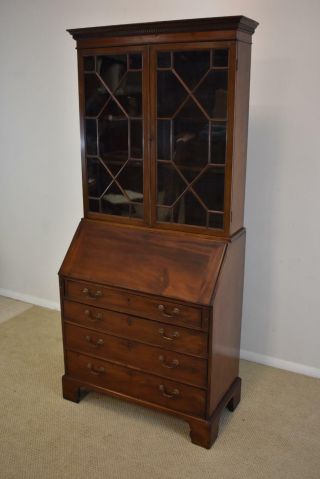 Antique 19th Century Chippendale Mahogany Secretary Desk