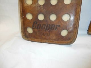 Vintage COOPER brown leather hockey goalie blocker and glove set GM12 2