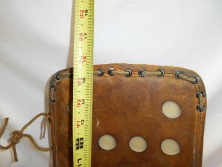 Vintage COOPER brown leather hockey goalie blocker and glove set GM12 3