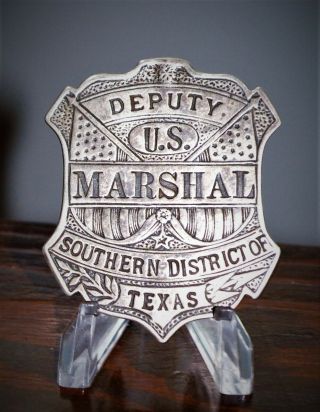 Antique Deputy U.  S.  Marshal Sterling Siver Law.  925 Texas