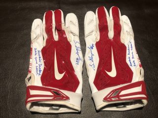 Sterling Shepard Rookie Auto Game Worn Gloves Signed Player