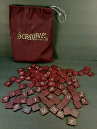 Set Of 100 Scrabble Tiles Maroon Red Burgundy Vintage Letters Arts And Crafts