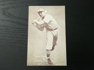 Johnny Mize Baseball Player,  Photo Card,  Big Jawn Big Cat,  Swinging Bat