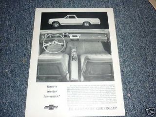 1966 Chevrolet El Camino Vintage Advertisement