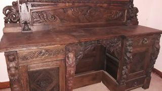 Antique Hand Carved Buffet 1800 