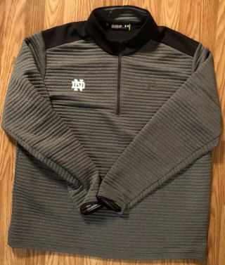 Notre Dame Football Team Issued Under Armour 1/4 Zip Sweatshirt 2xl