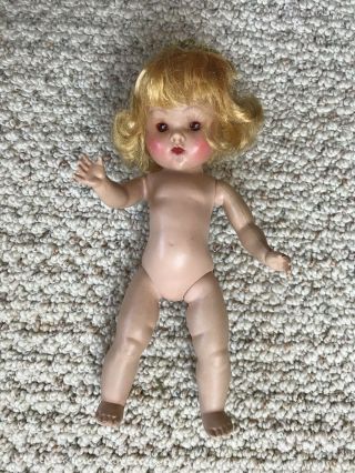 Vintage 1953 Vogue Ginny Strung Doll With Fabulous Hair And Cheek Color