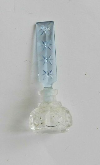 Vintage,  Czech Perfume Bottle With Dabber,  Cut Glass