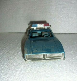 Vintage Processed Plastic Co 1969 Dodge Charger Police Car Blue With Engine 2