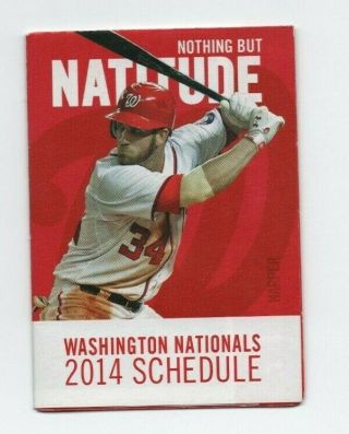 2014 Washington Nationals Pocket Schedule (sked)