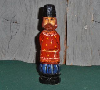 Vintage.  Russian Wood Carving.  Soldier Of The Early 1900 