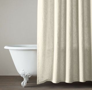 Restoration Hardware Vintage Washed Belgian Linen Shower Curtain Ivory 72x72