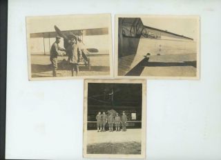 Early Aviators San Antonio Texas,  Bi Plane,  Pilots,  3 Orig Photos