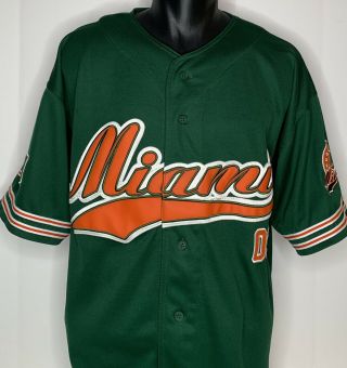Miami Hurricanes Starter Baseball Jersey Men’s Green Sz L