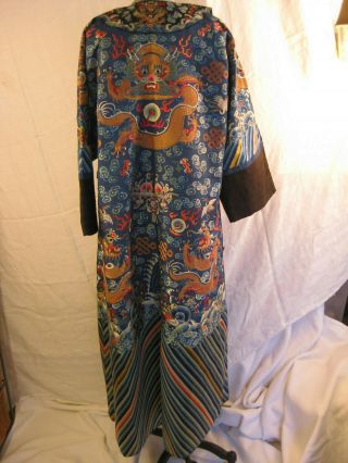 Antique Kossu summer weave Chinese Imperial Dragon Robe,  blue 2