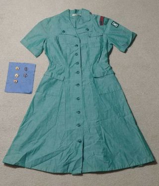 Vtg.  1960s Girl Scout Uniform,  Orig.  Sybaquay Troop 87 Patch (6) Girl Scout Pins