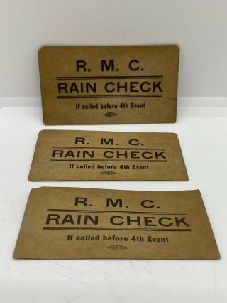 Vintage 1930’s Rmc Reading Motorcycle Club Competition Event Rain Check Tickets