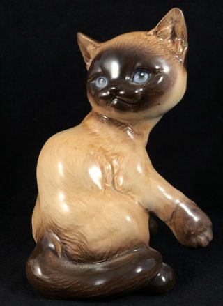 Vintage Porcelain Germany Goebel Siamese Cat Kitten Figurine Sitting Up