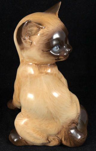 Vintage Porcelain Germany Goebel Siamese Cat Kitten Figurine Sitting Up 3