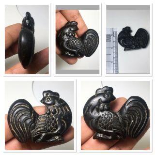Fantastic Chinese Black Jade Chicken Hen Pendant