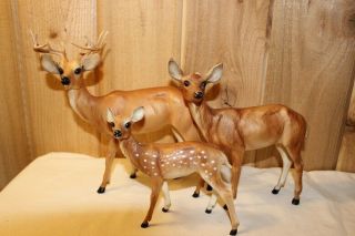 Vintage Breyer Christmas Deer Family Buck Doe And Fawn