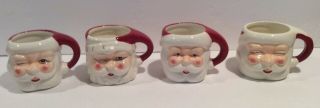 Pottery Barn Santa Figural Mugs - Set Of 4 Vintage Inspired Christmas
