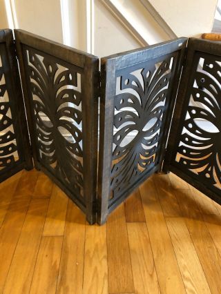 Chinese Style Vintage Small Folding Panel Screen Room Divider 3