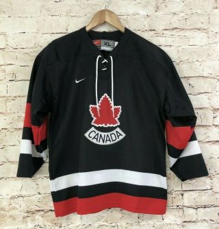 Team Canada Olympic Hockey Jersey Authentic Nike Black Alternate Youth Xl