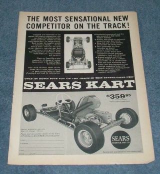 1961 Sears Go Kart Vintage Ad " The Most Sensational Competitor On The Track "