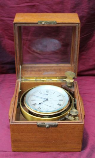 German Marine Chronometer Clock By Lidecke Franz Circa 1924
