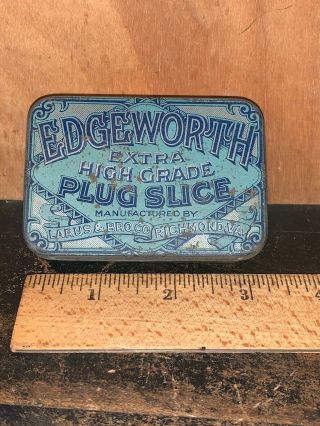 Antique Edgeworth Plug Slice Smoking Tobacco Advertising Tin Richmond Va