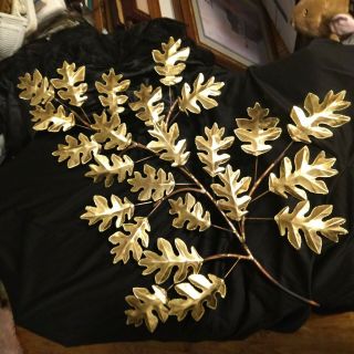 Vintage Homco Home Interiors Gold Oak Leaves Wall Decor Brass Bronze Brown