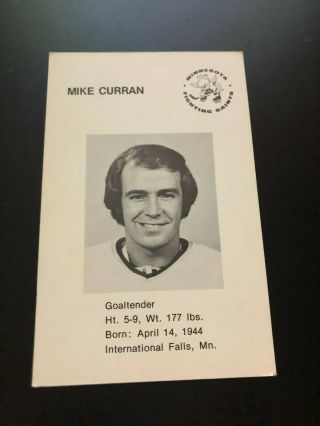 WHA Mike Curran Minnesota Fighting Saints Team Issued Post Cards Hockey NMT 2