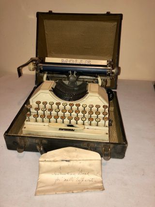 Rare Ivory White MOLLE No.  3 antique typewriter with case Brochure 3