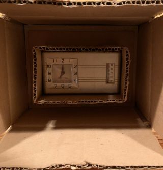 Vintage NOS Honeywell clock / Thermostat brass colored / HVAC control 3