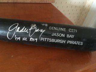 Jason Bay Game 2004 Signed “ROY” Louisville Slugger Bat Pittsburgh Pirates 2