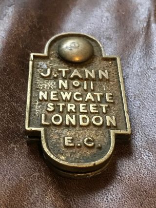 Vintage Solid Brass/bronze J Tann Safe Key Hole Cover Key Cover Escutcheon Bi