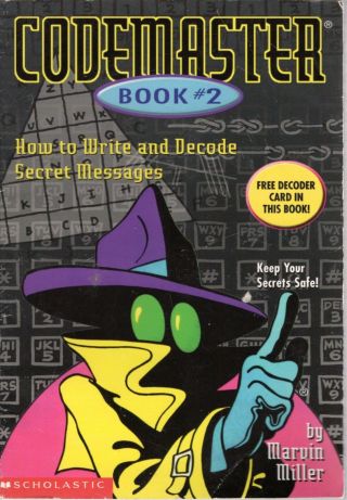 1998 Codemaster Book 2 How To Write & Decode Secret Messages By Marvin Miller