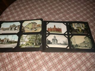 Over 140 Antique Post Cards c.  1913 w/ Post Card Album Vintage Book 3