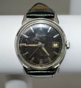Vintage Black Dial Bulova 1968 17 Jewel 11alcd Wrist Watch Waterproof