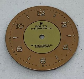 Vintage Rolex Oyster Perpetual Two Tone Salmon And Gold Replacement Dial