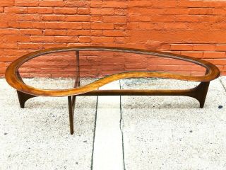 Mid - Century Modern Pearsall Style Kidney Coffee Table by Lane Vintage 2