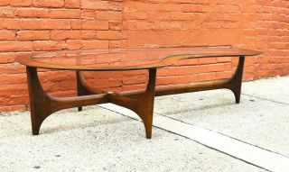 Mid - Century Modern Pearsall Style Kidney Coffee Table by Lane Vintage 3