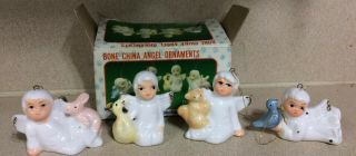 Vtg.  Christmas Around The World Angels Lefton Angel Homco Cat & Mouse Jasco Bell 2